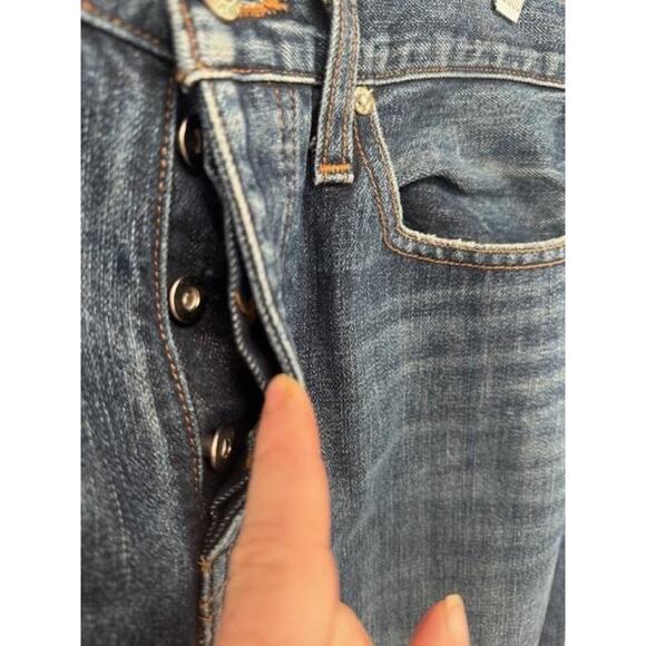 Point Sur Denim Jeans Womens 29 Ripped Button Fly Cropped Raw Hem Made in USA - Picture 2 of 15